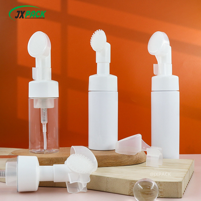 40ml 맑은 흰 폼 펌프 병 실리콘 청소 브러쉬와 함께 둥근 모양